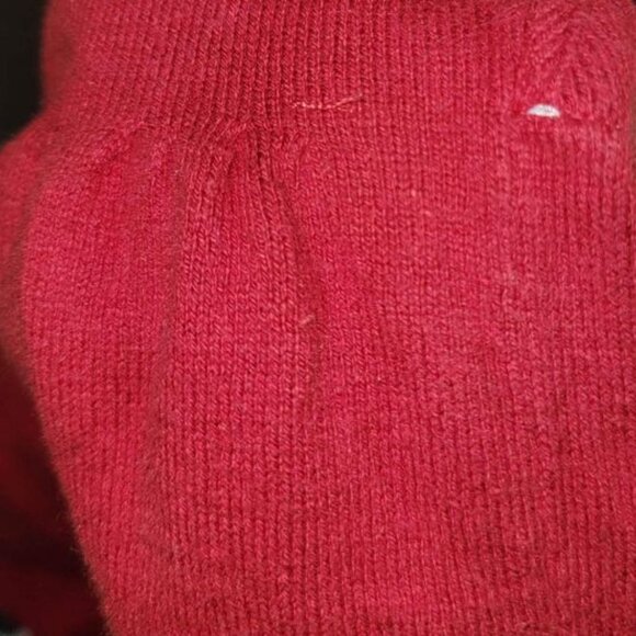 Carter's 4t red sweater dress w/ ruffle sleeves and chequered knit pattern top ☃ - Picture 4 of 4